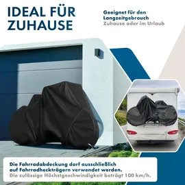 Walser Fahrradabdeckung 100% wasserdicht für 2 Fahrräder schwarz