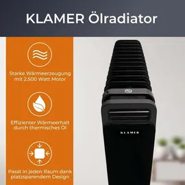 Klamer Ölradiator 2500 W Schwarz