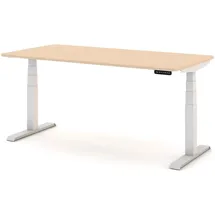 Assmann Electronic ASSMANN Schreibtisch Sand Weiß, Metall, 140x121x70 cm, Arbeitszimmer, Schreibtische, Bürotische