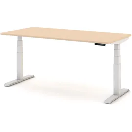 Assmann Electronic ASSMANN Schreibtisch Sand Weiß, Metall, 140x121x70 cm, Arbeitszimmer, Schreibtische, Bürotische