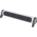 Legrand LEGRAND, Drehbare Steckdosenleiste, 5-fach Steckdose, Mehrfachsteckdose, Wand- oder Tischmontage, LED-Ein/Aus-Schalter, ohne Kabel, Ultraweiß/Dunkelgrau, 694546