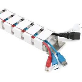 InLine Inline® Kabelkanal flexibel für höhenverstellbare Tische, 4 Kammern, weiß