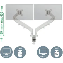 Leitz Ergo Platzsparender Dual Monitorarm Grau