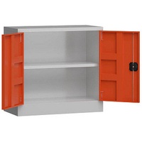 ClassiX Stahlschrank X-530304 feuerrot, lichtgrau 80,0 x 38,0 x 75,0 cm, aufgebaut