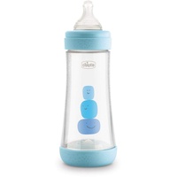 chicco Perfect 5 Anti-Kolik-Flaschen, Silikon, schnell fließend, für Babys, 4 Monate, Biofunktional, mit Intuiflow-System, Blau, 300 ml