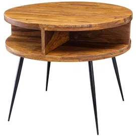 FineBuy Couchtisch Sheesham Braun 60 x 60 x 45 cm