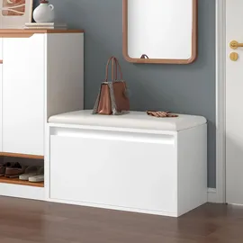 [en.casa] Degerfors 80 x 45 x 39 cm mit Schublade / weiß