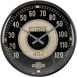 Nostalgic-Art Harley Davidson Wand Quartz clock Kreis Beige, Schwarz