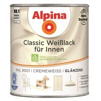 Alpina Classic Weißlack für Innen Cremeweiß (RAL 9001) glänzend 750 ml