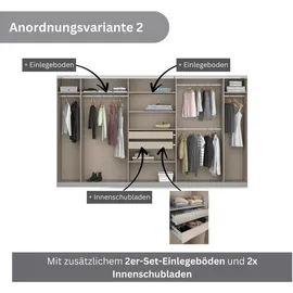 Rauch Schwebetürenschrank KOLUNA 360 x 229 x 62 cm Beige/Braun
