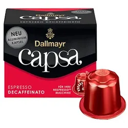 Dallmayr Capsa Espresso Decaffeinato Kaffeekapseln, Arabicabohnen kräftig, 10 Portionen