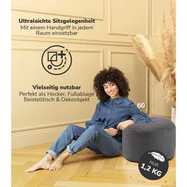 mokebo Pouf, Anthrazit, Textil, 50x30x50 cm Oeko-Tex®, Wohnzimmer, Hocker, Poufs