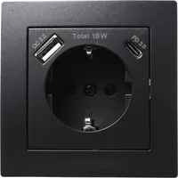 McPower Schutzkontakt-Steckdose McPower ''Flair'' 1x USB-C 18W PD, 1x