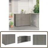 Gartenschrank Grau 100x55,5x80 cm Poly Rattan - Gartenschrank - Outdoor Möbel - Stauraumschrank - Wetterfest - Poly Rattan