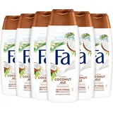 Fa Duschgel Coconut Milk mit natürlichem Kokosnuss-Extrakt und dem exotisch-pflegenden Duft von Kokosnussmilch, 6x 250 ml