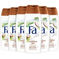 Fa Duschgel Coconut Milk mit natürlichem Kokosnuss-Extrakt und dem exotisch-pflegenden Duft von Kokosnussmilch, 6x 250 ml