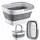 Relaxdays Fußbadewanne, faltbar, Noppen, Henkel, HxBxT: 23 x 42,5 x 32,5 cm, Wanne für Fußbad, Fußpflege, grau/weiß