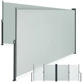 Tectake Seitenmarkise 200 x 600 cm grau Aluminium
