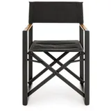 Natur24 Gartenstuhl 2er Set Regiestühle Lagun 51 x 54 x 86 cm Aluminum Teakholz Anthrazit schwarz