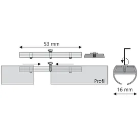 Lichtblick Verbinder für Innenlaufprofile Ø 16 mm