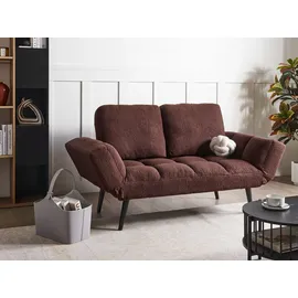 Beliani 2-Sitzer Schlafsofa Bouclé braun Brekke