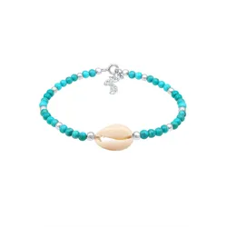 Nenalina Kauri Muschel Howlith Kugel Bunt Strand 925 Silber 16 Damen 