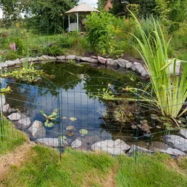 Relaxdays Teichzaun-Set, - Metall, Garten, Pool, Beetzaun, schwarz