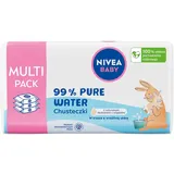 NIVEA BABY Taschentücher Biologisch abbaubar 99% Pure Water, Sparpack, 3 x 57 Stk.