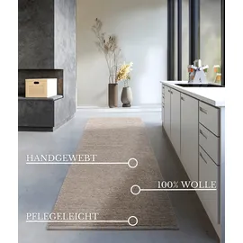 Villeroy & Boch Wollteppich Francois, rechteckig, Höhe: 7 mm, in rund, oval, Läufer, handgewebt, Wolle, Wohnzimmer, Schlafzimmer beige rechteckig | 80 cm x 200 cm x 7 mm