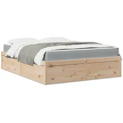 Bett mit Matratze 160x200 cm aus Massivholz Kiefer – Komfort und Natürlichkeit für dein Schlafzimmer