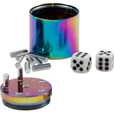 Bestsaller SUPER SIX Reise-Würfelspiel Aluminium Rainbow Splash