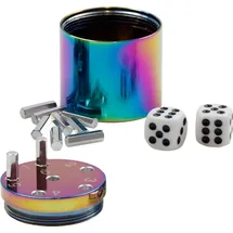 Bestsaller SUPER SIX Reise-Würfelspiel Aluminium Rainbow Splash