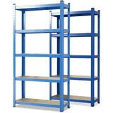 Karat Schwerlastregal Holz/Stahl 180 x 90 x 40 cm blau 2er Set
