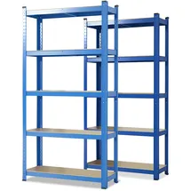 Karat Schwerlastregal Holz/Stahl 180 x 90 x 40 cm blau 2er Set
