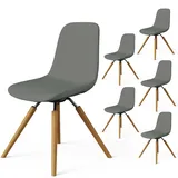 Dioxide Stuhlhussen 6er Set Stretch Stuhlhussen für Esszimmerstühle, Abnehmbarer Waschbarer Stühle Schutz Dekoration Stuhlbezug für Haus, Küche, Hotel,Bankett, Hochzeit, Party(Grau)