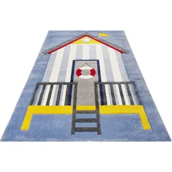 Kinderteppich ESPRIT "Sea Castle ESP-21070" Teppiche Gr. B: 133cm, 13mm, L: 200cm, blau Kinder Kurzflor mit maritimem Muster, Strandschloss