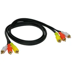  A/V Kabel 1 m / 3 Stecker rot-weiß-gelb 