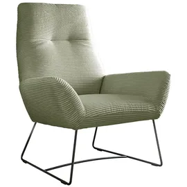 KAWOLA Sessel BISA Cord 82 x 102 x 70 cm Grün