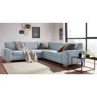 DOMO collection Ecksofa »Incanto L-Form«, wahlweise mit Bettfunktion blau