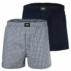 Boxershorts BOSS "Web-Boxershorts 2P Boxer S. CW Peach 2er Pack", Herren, Gr. M, blau (blau, weiß), Obermaterial: 100% Baumwolle CO., Unterhosen