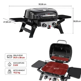 Royal Gourmet 2-Brenner Tragbarer Gasgrill schwarz
