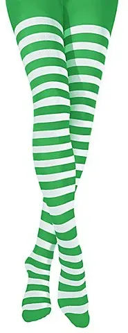 Ringelstrumpfhose, hellgrün/weiß
