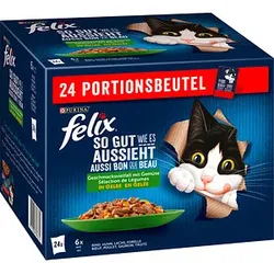 felix® Katzen-Nassfutter So gut wie es aussieht in Gelee Geschmacksvielfalt mit Gemüse 24x 85,0 g