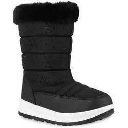Kinder Winter Boots in Schwarz Muster