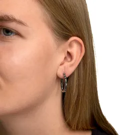 ZEEme Gemstones Ohrringe, Silber 925 oxidiert mit 34x Markasit