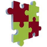 platino24 Akustikplatte Schallabsorber-Set PUZZLE aus Basotect G+ mit Akustikfilz bunt|grün