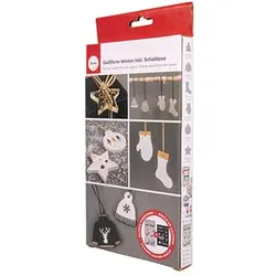 Rayher Gießformen Silikon Winter + Schablone grau
