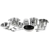 Xxxl Kochtopfset, Silber, Metall, 18-teilig, 16 cm, Kochen, Töpfe, Topfsets