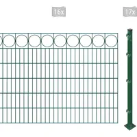 Arvotec Doppelstabmattenzaun »ESSENTIAL 120 zum Aufschrauben "Ring" mit Zierleiste«, Zaunhöhe 120 cm, Zaunlänge 2 - 60 m 63253230-0 dunkelgrün H/L: 120 cm x 32 m