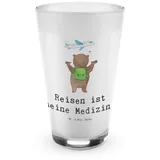 Mr. & Mrs. Panda Glas Bär Reisen - Transparent - Geschenk, Latte Macchiato, Glas, Sportart, Premium Glas, Hochwertige Verarbeitung